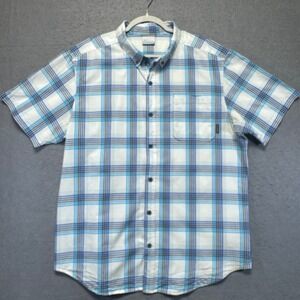Columbia Sportswear Short Sleeve Plaid Button Down Shirt Men's Size L